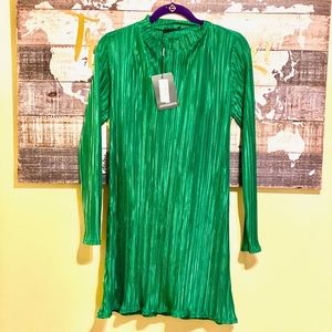 Silky Green Holiday Dress